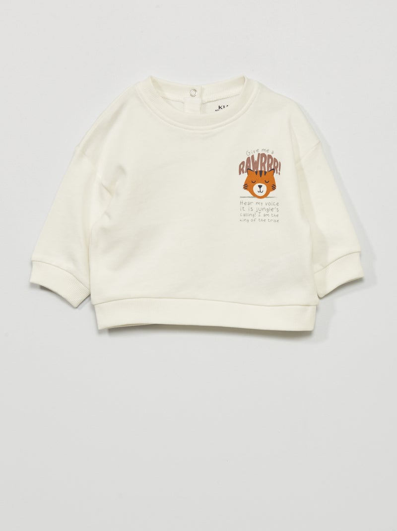 Sweat en molleton Blanc - Kiabi
