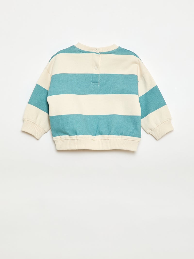 Sweat en molleton brodé Bleu - Kiabi