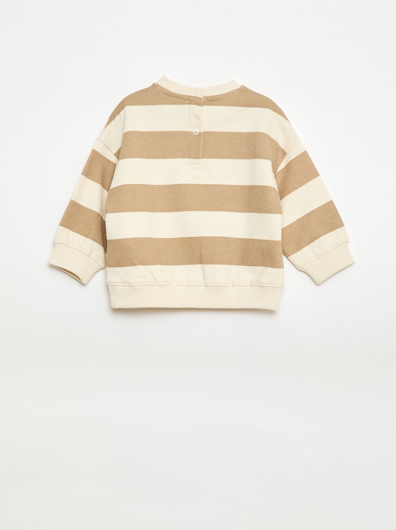 Sweat en molleton brodé Marron clair - Kiabi
