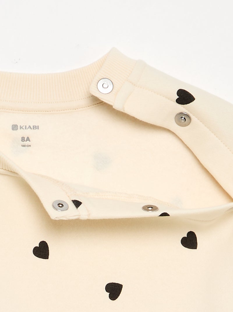 Sweat en molleton chaud - collection facile à enfiler Beige - Kiabi
