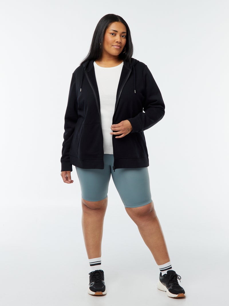 Sweat en molleton chaud à capuche Noir - Kiabi