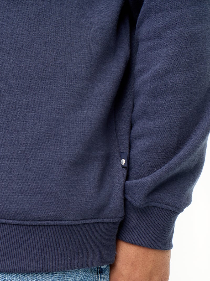 Sweat en molleton col polo Bleu - Kiabi