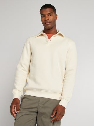 Sweat en molleton col polo