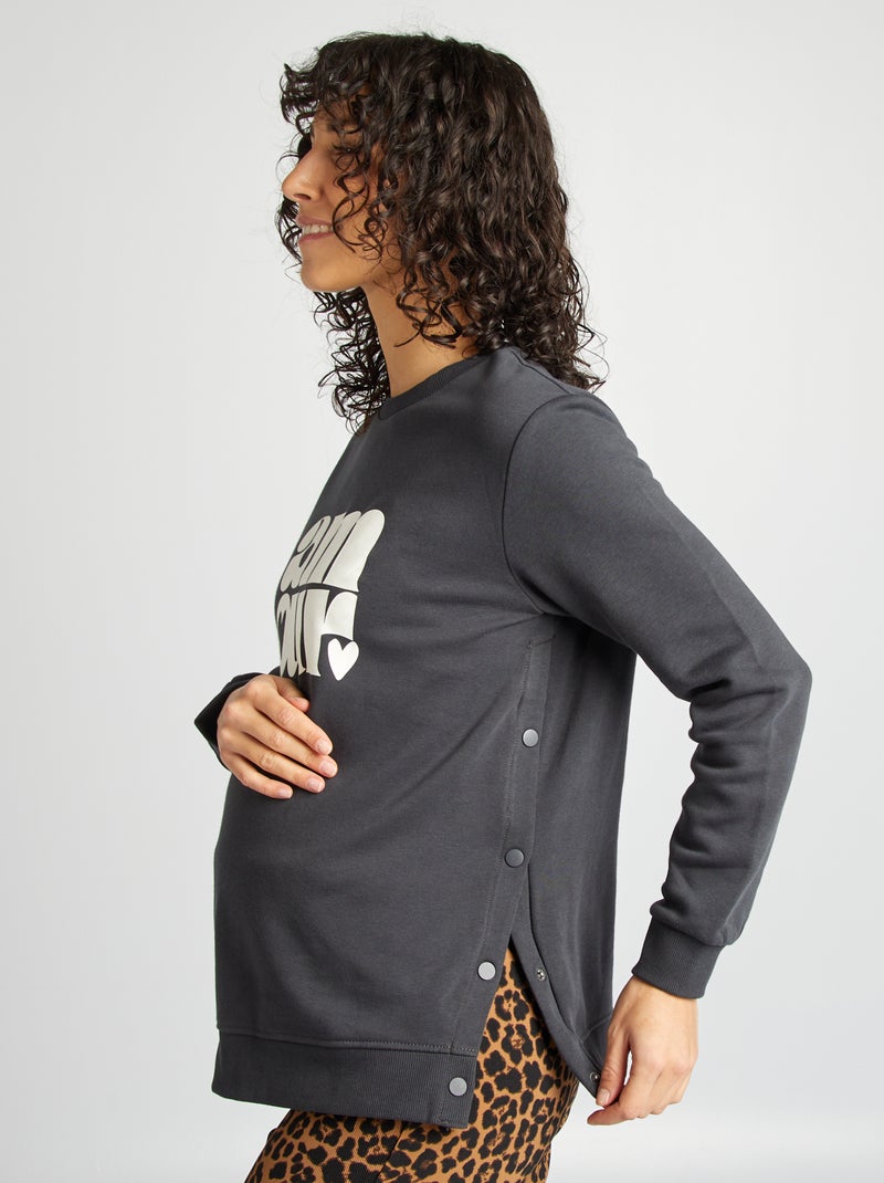 Sweat en molleton d'aillaitement NOIR - Kiabi