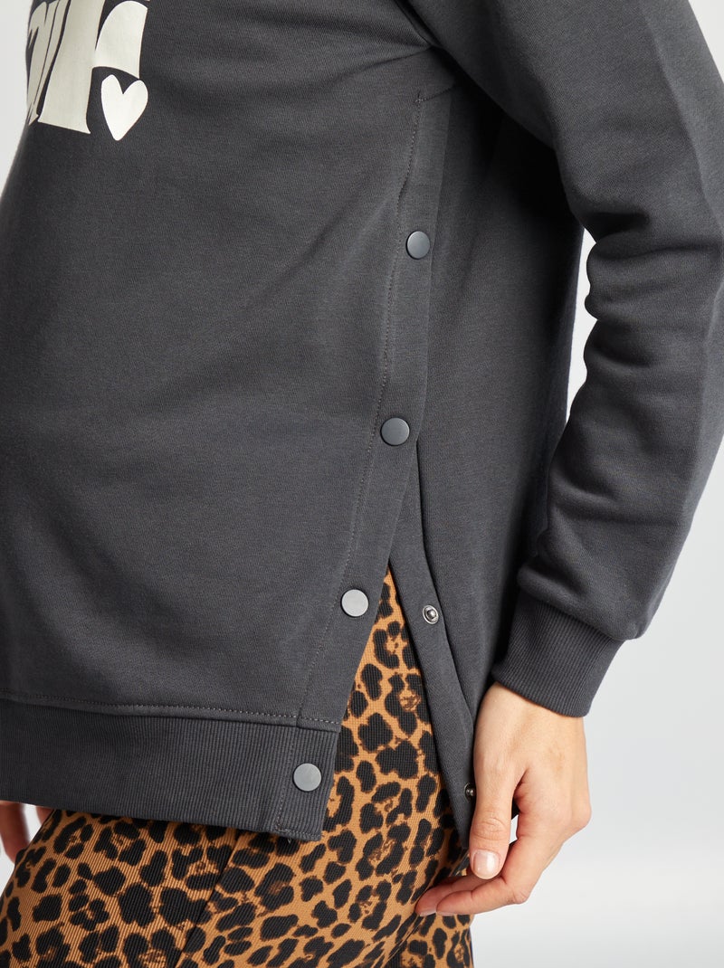 Sweat en molleton d'aillaitement NOIR - Kiabi