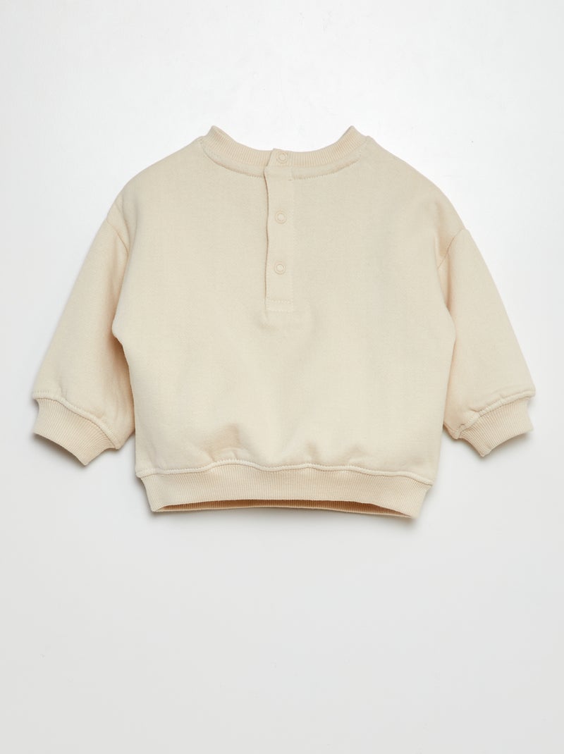 Sweat en molleton 'Disney' Ecru - Kiabi