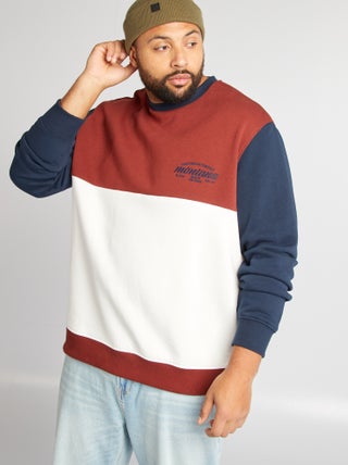 Sweat en molleton effet color block