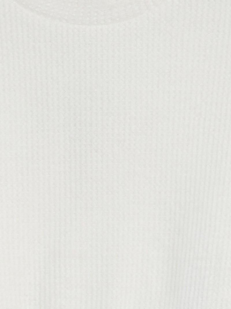 Sweat en molleton en maille gaufrée blanc - Kiabi