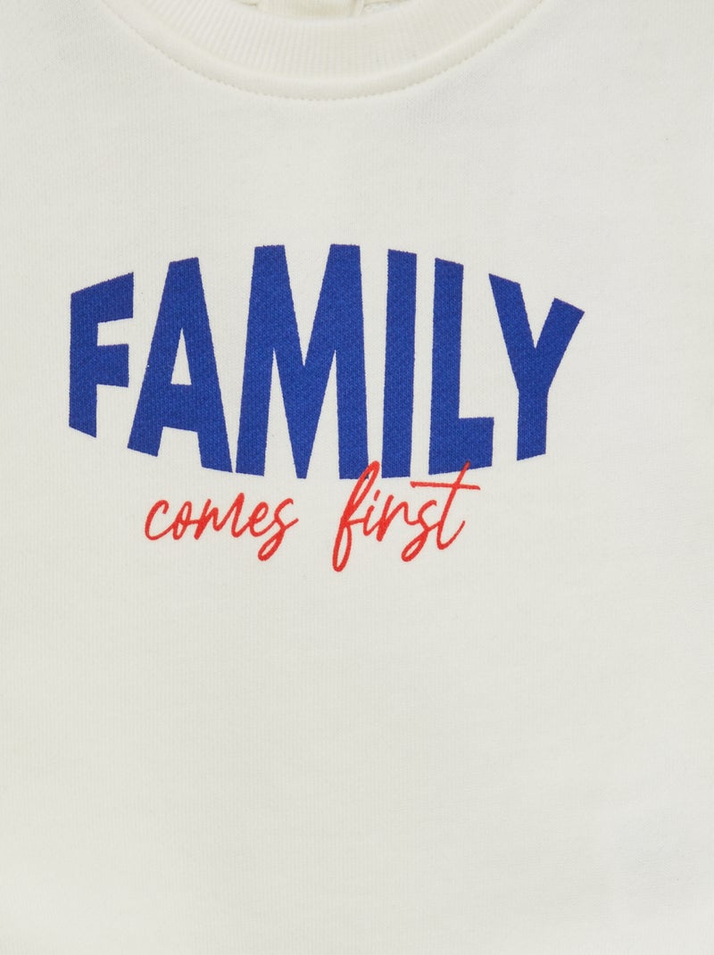 Sweat en molleton fin avec imprimé Blanc - Kiabi