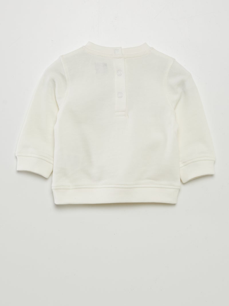 Sweat en molleton fin avec imprimé Blanc - Kiabi