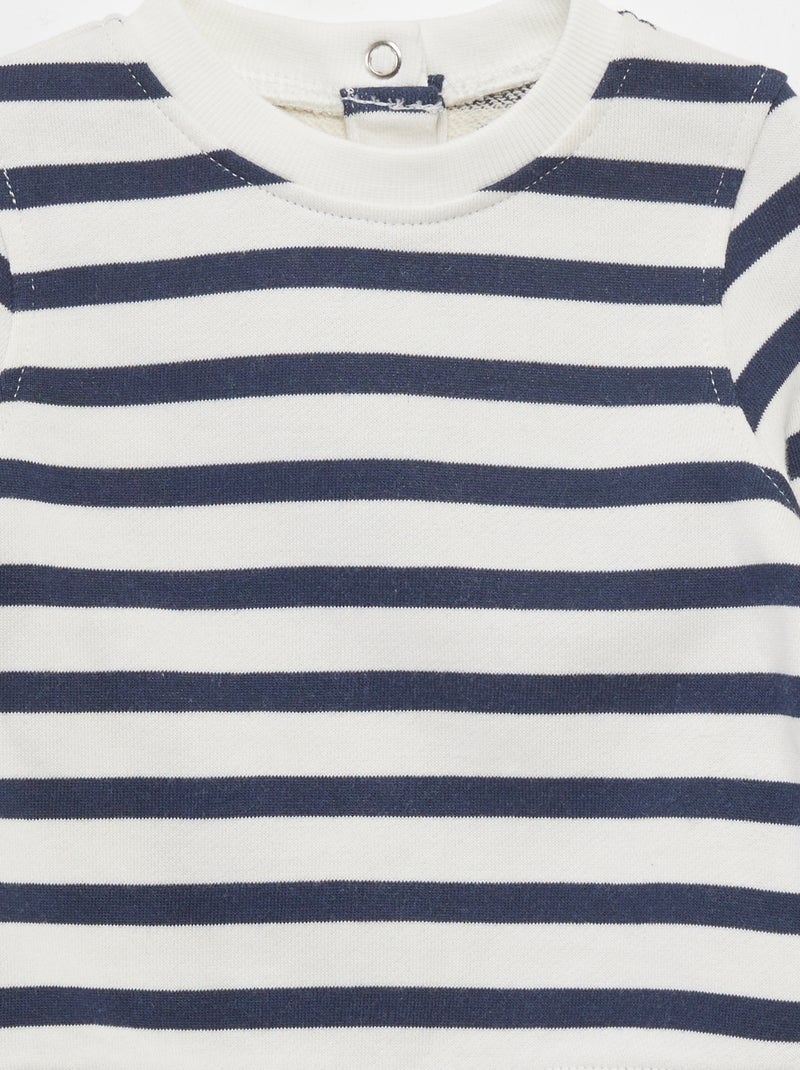 Sweat en molleton fin avec imprimé Marine - Kiabi