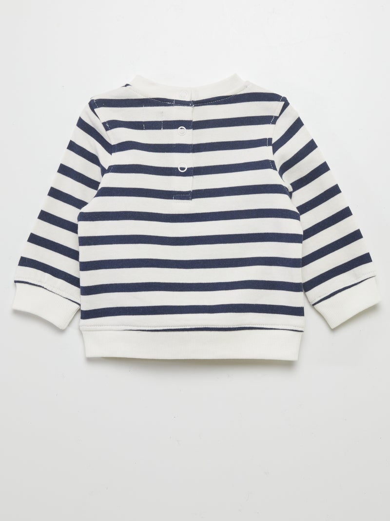 Sweat en molleton fin avec imprimé Marine - Kiabi