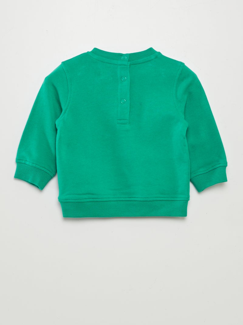 Sweat en molleton fin avec imprimé Vert - Kiabi