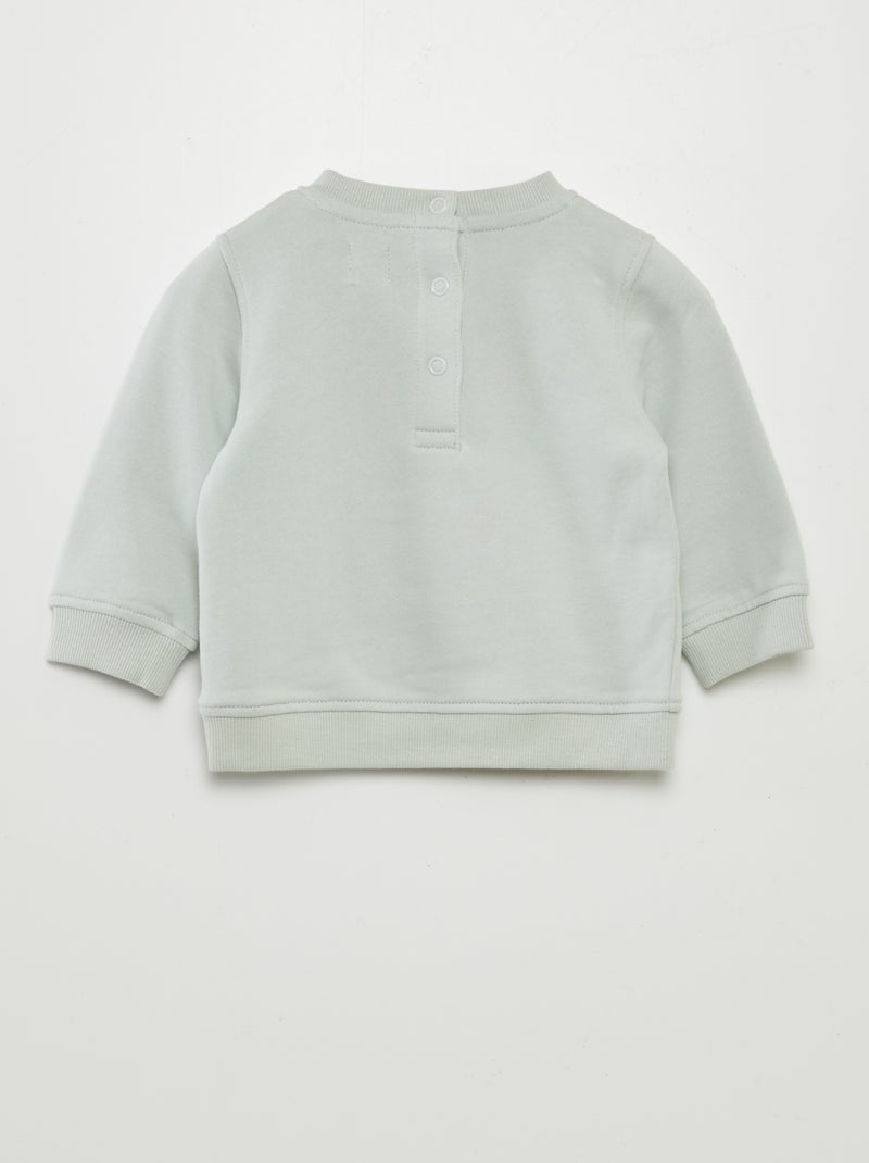 Sweat en molleton fin avec imprimé Vert - Kiabi