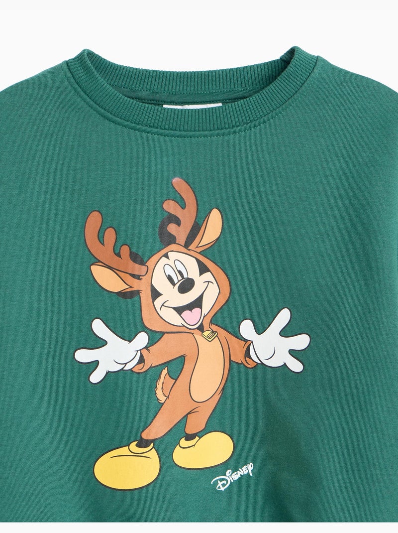Sweat en molleton gratté « mickey » © disney, mo fashion Vert - Kiabi