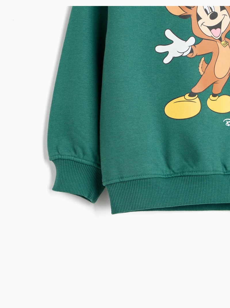 Sweat en molleton gratté « mickey » © disney, mo fashion Vert - Kiabi
