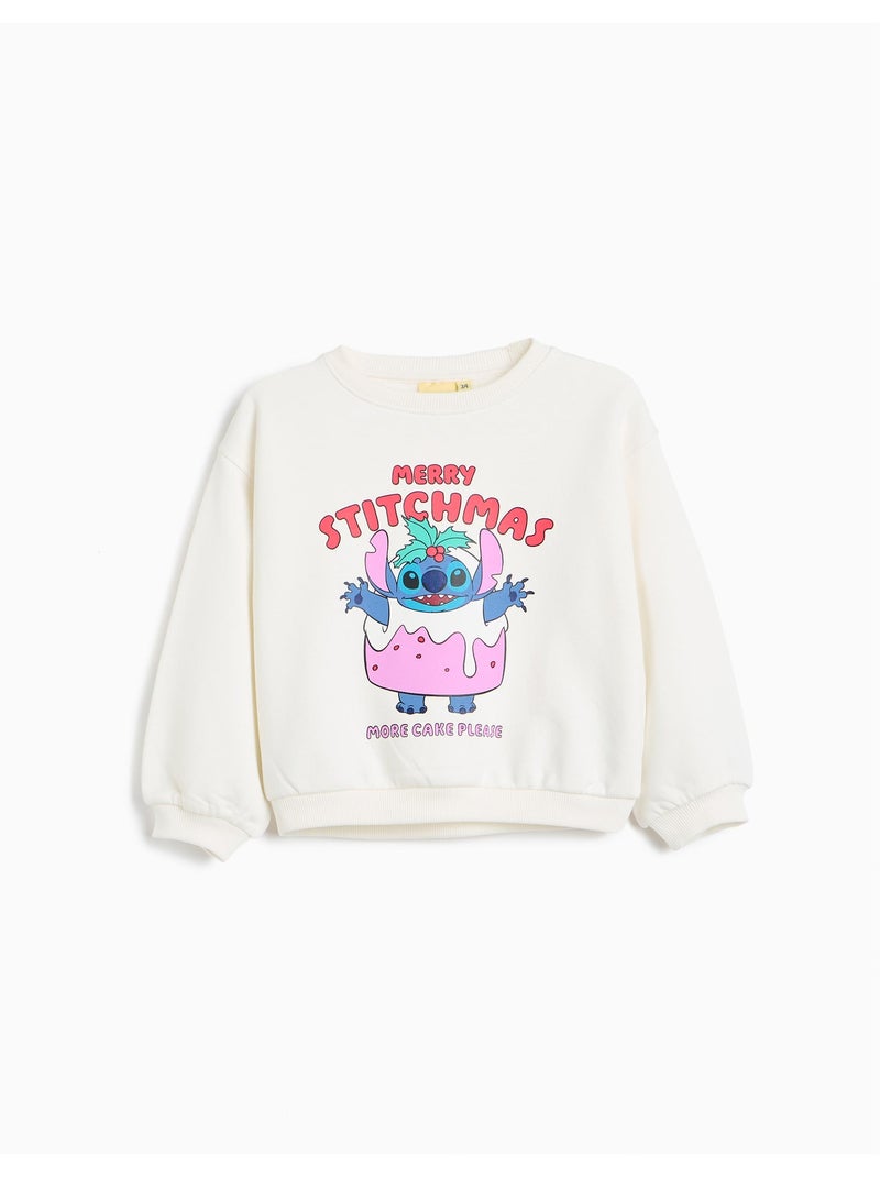 Sweat en molleton gratté « stitch » © disney, mo fashion Blanc - Kiabi