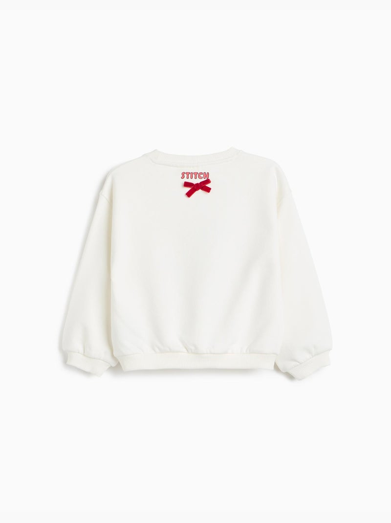 Sweat en molleton gratté « stitch » © disney, mo fashion Blanc - Kiabi