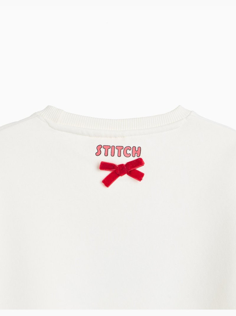 Sweat en molleton gratté « stitch » © disney, mo fashion Blanc - Kiabi