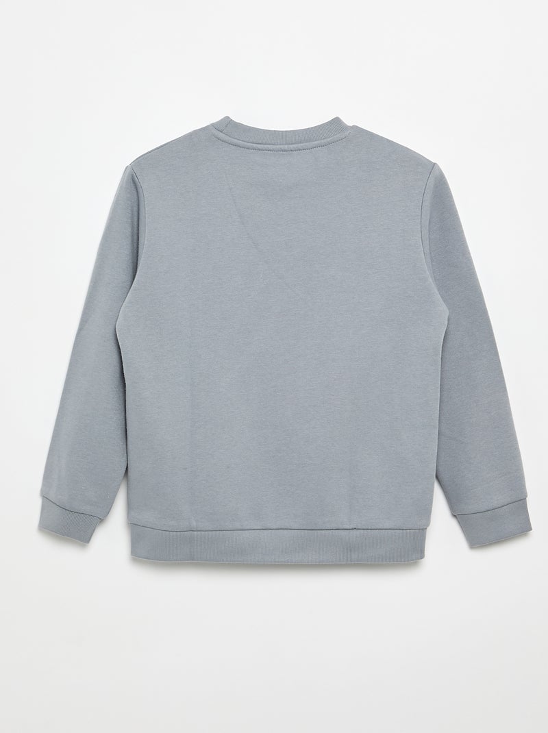 Sweat en molleton gratté uni Bleu - Kiabi
