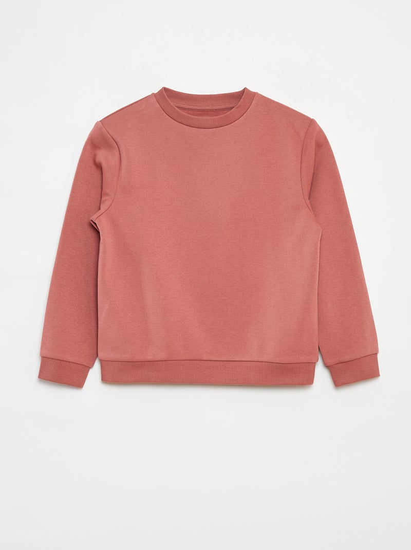 Sweat en molleton gratté uni Rose - Kiabi