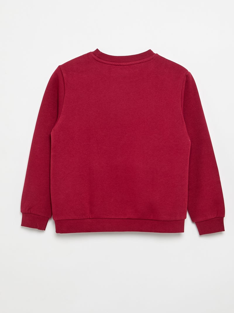 Sweat en molleton gratté uni Rouge - Kiabi
