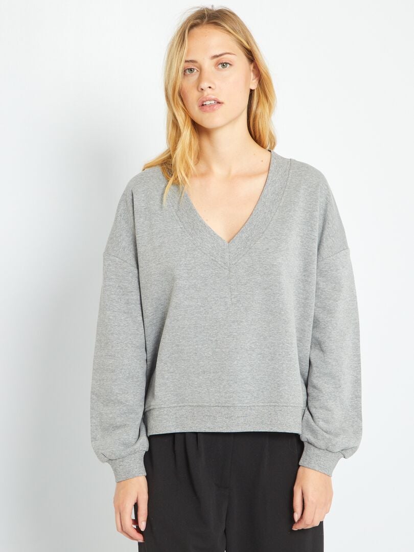 Sweat en molleton Gris - Kiabi
