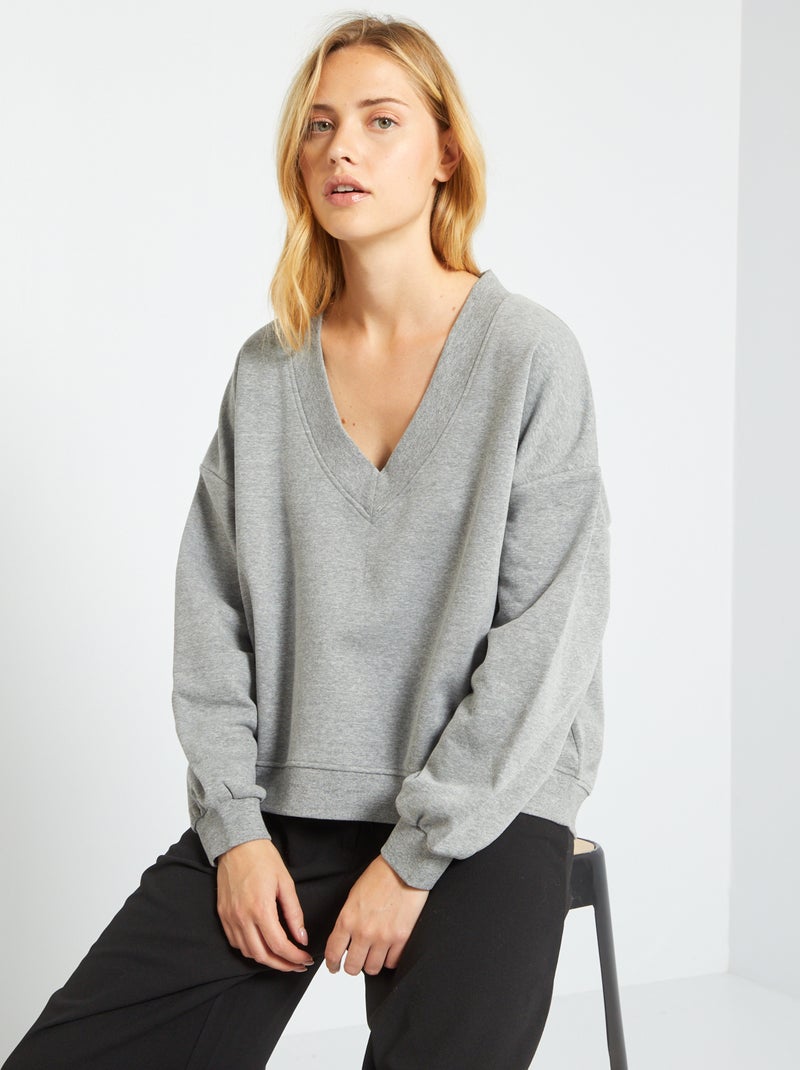 Sweat en molleton Gris - Kiabi