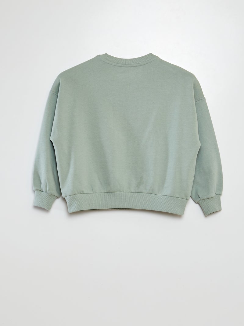 Sweat en molleton imprimé - Grafik Edition Vert - Kiabi