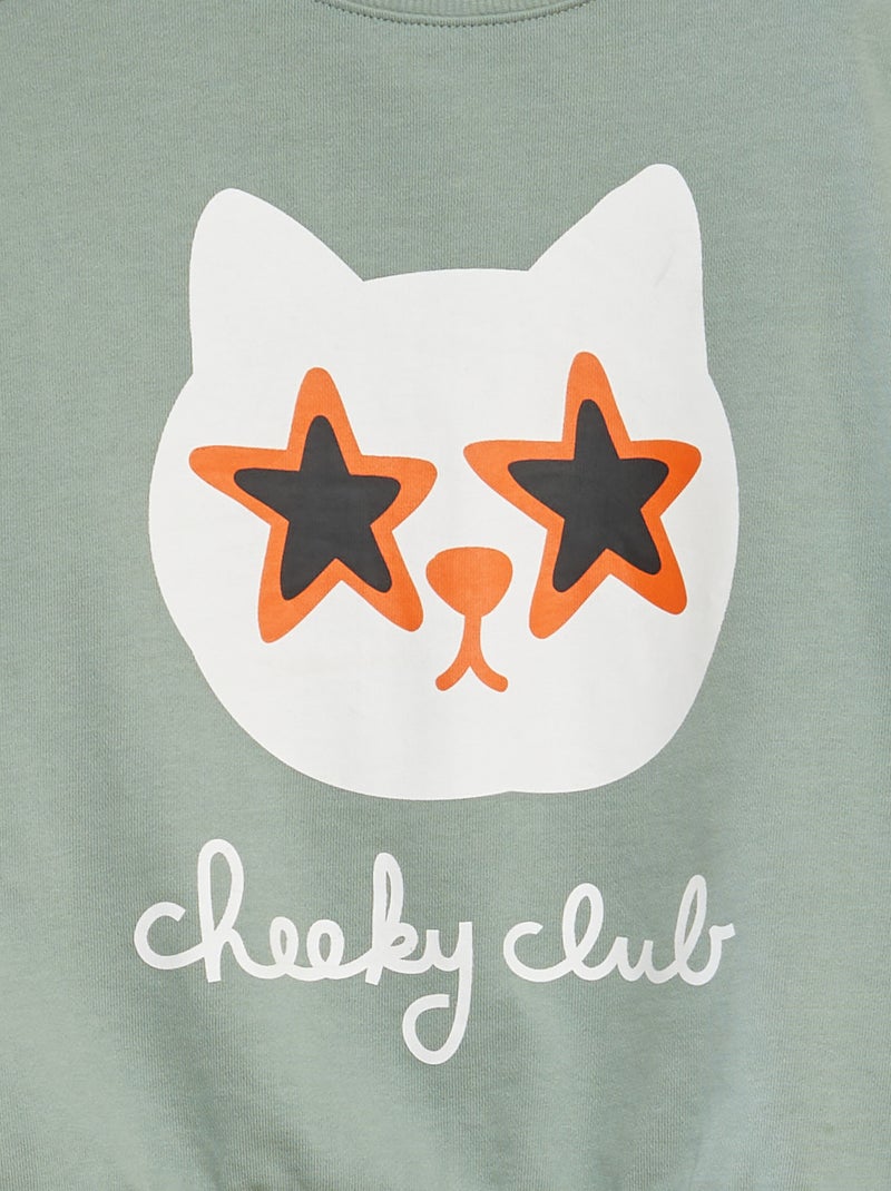 Sweat en molleton imprimé - Grafik Edition Vert - Kiabi