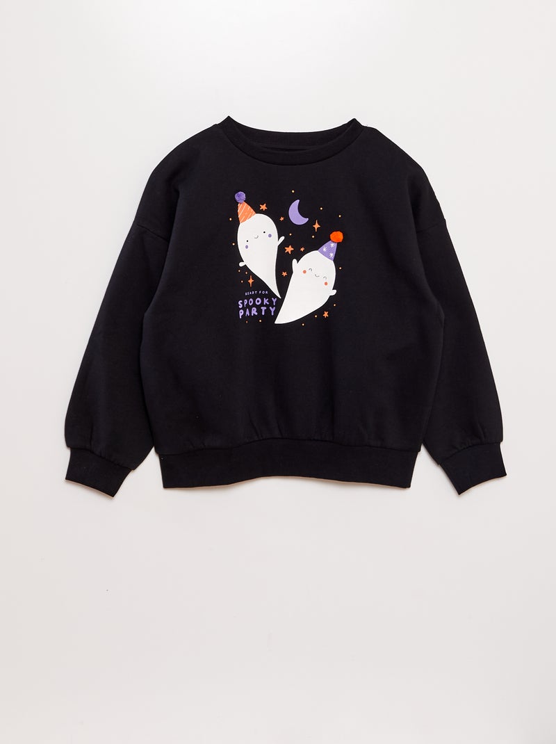Sweat en molleton imprimé - Halloween Noir - Kiabi