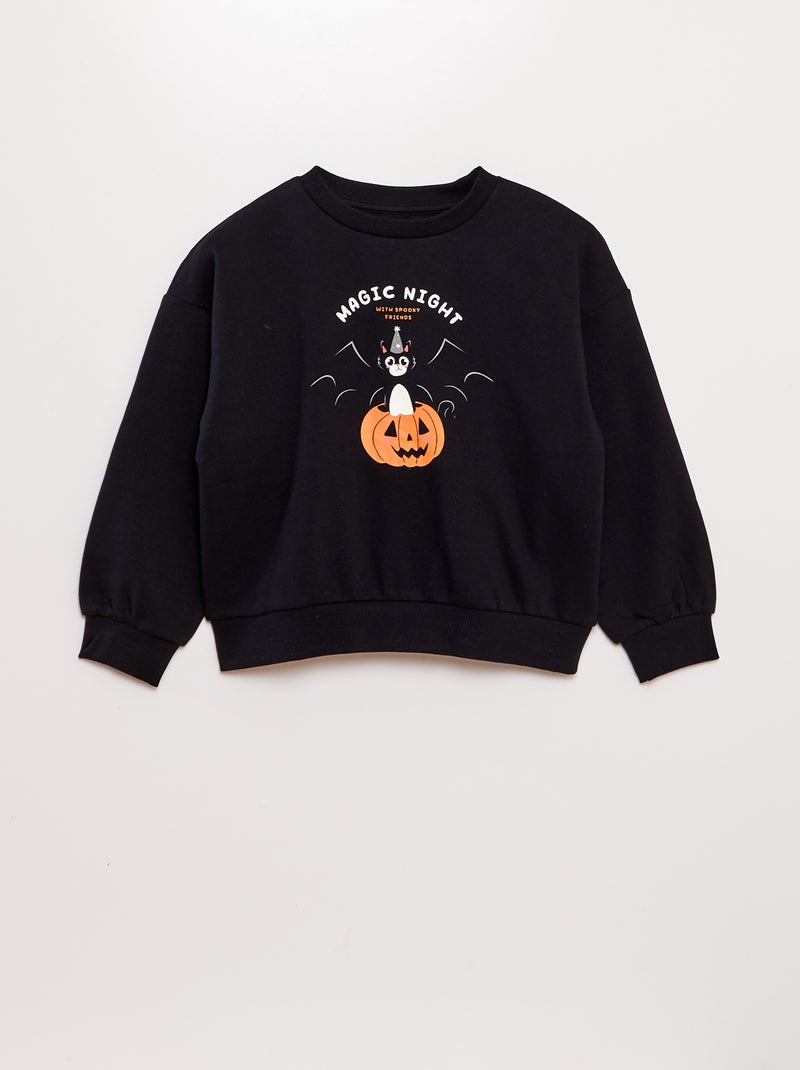 Sweat en molleton imprimé - Halloween Noir/orange - Kiabi