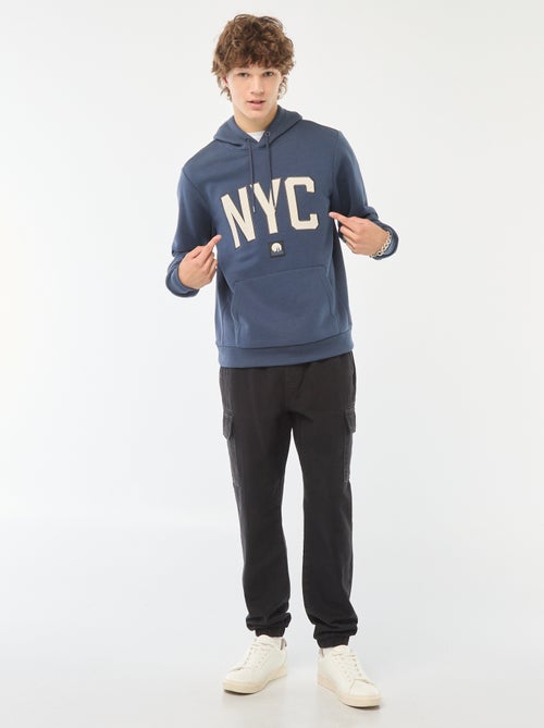 Sweat en molleton imprimé à capuche - Kiabi