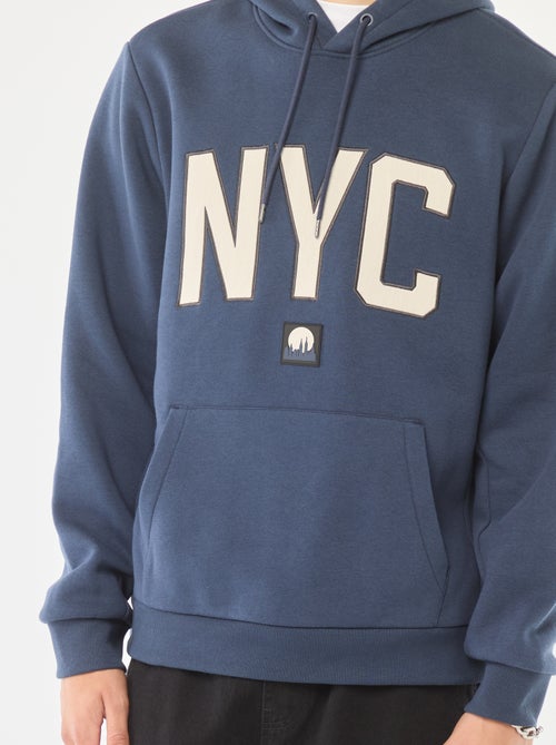 Sweat en molleton imprimé à capuche - Kiabi