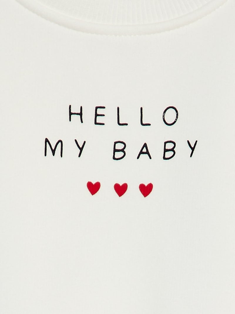 Sweat en molleton imprimé Blanc - Kiabi