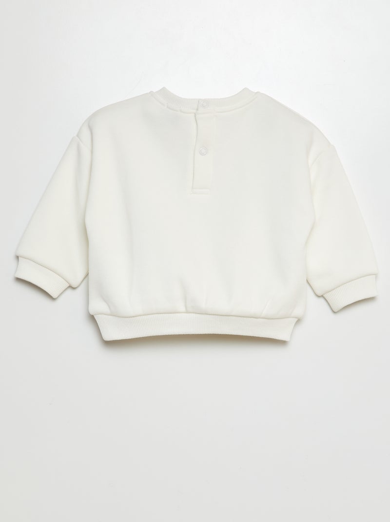 Sweat en molleton imprimé Blanc - Kiabi