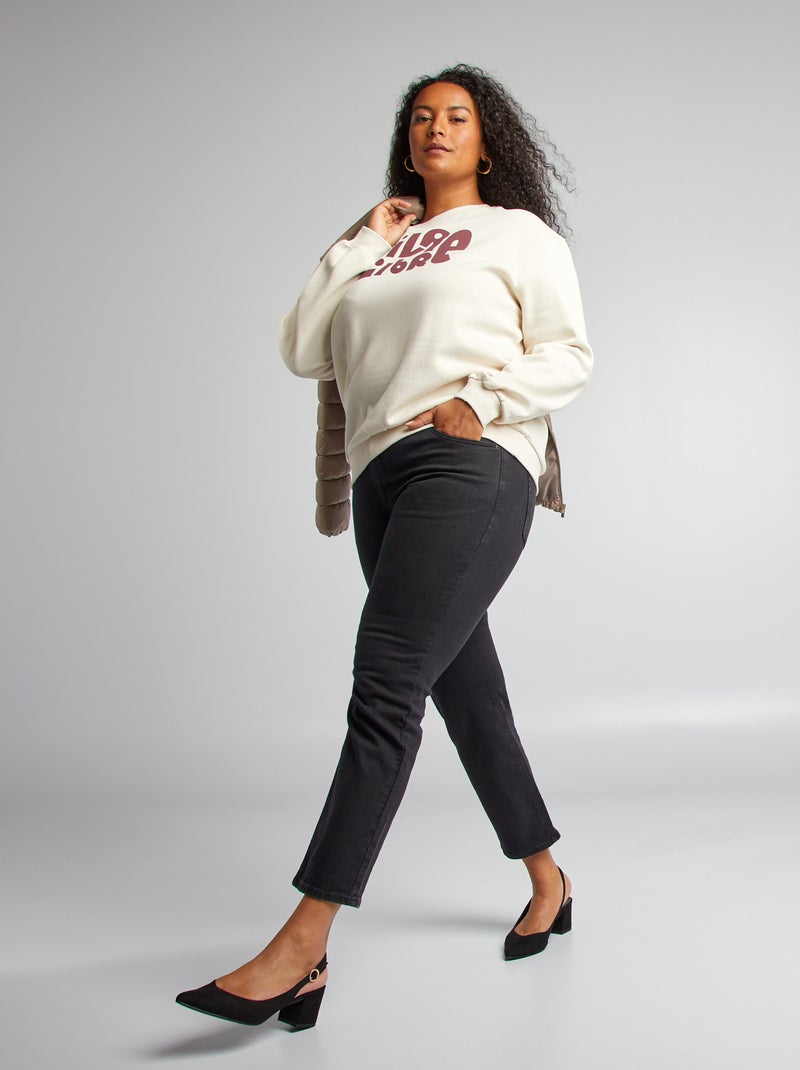 Sweat en molleton imprimé Ecru - Kiabi