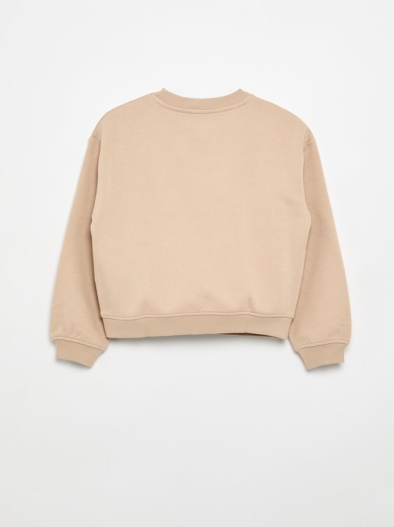 Sweat en molleton imprimé poitrine Beige - Kiabi
