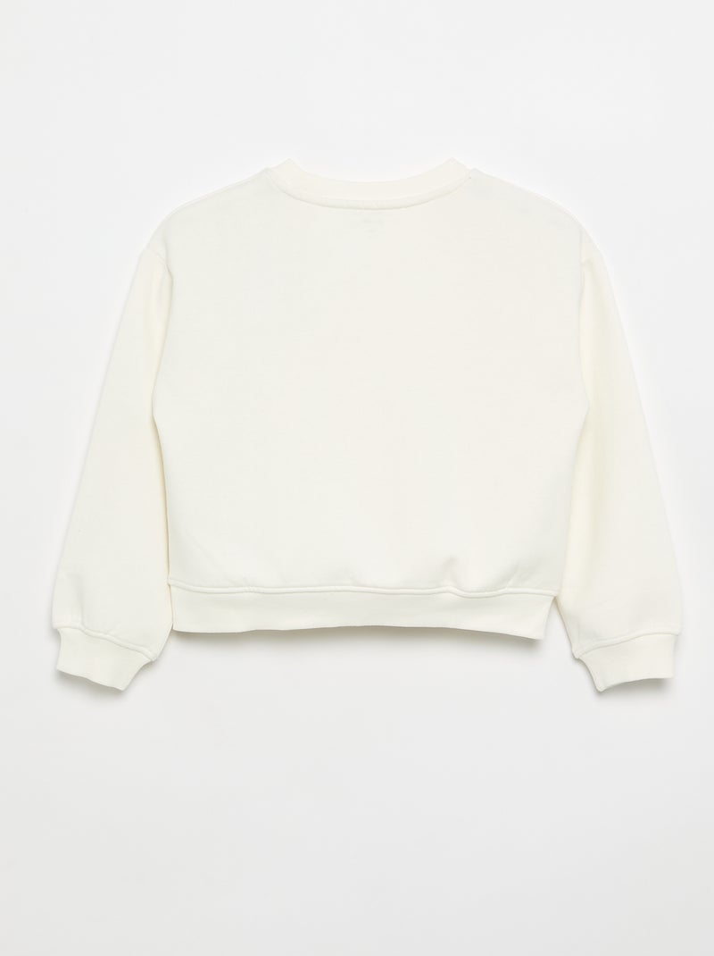 Sweat en molleton imprimé poitrine Blanc - Kiabi