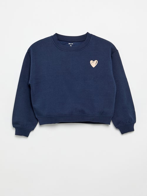 Sweat en molleton imprimé poitrine - Kiabi