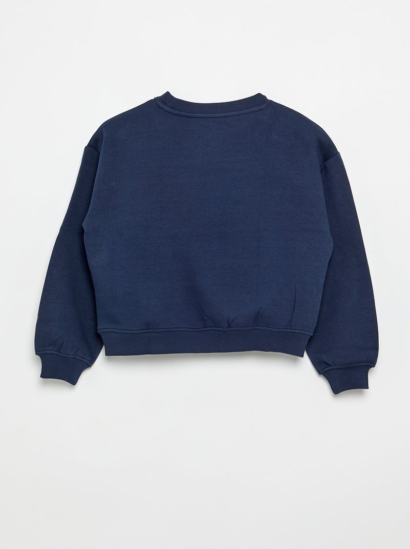 Sweat en molleton imprimé poitrine Bleu - Kiabi