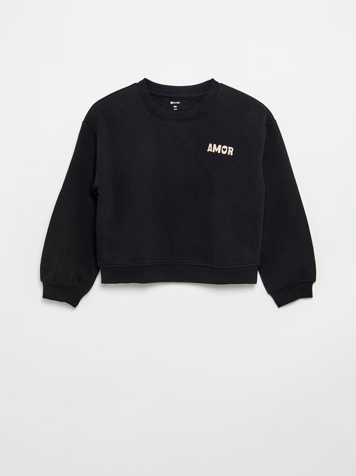 Sweat en molleton imprimé poitrine - Kiabi