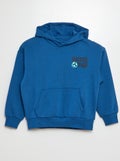 Sweat en molleton imprimé recto-verso Bleu - Kiabi