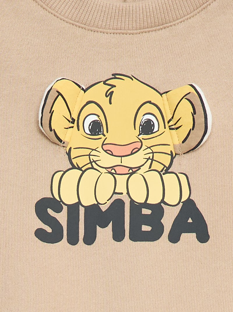 Sweat en molleton imprimé 'Simba' Beige - Kiabi