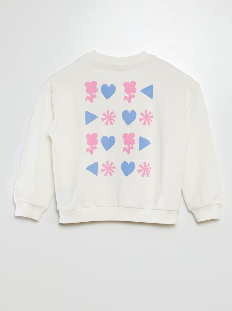 Sweat en molleton léger - Grafik Edition Blanc - Kiabi