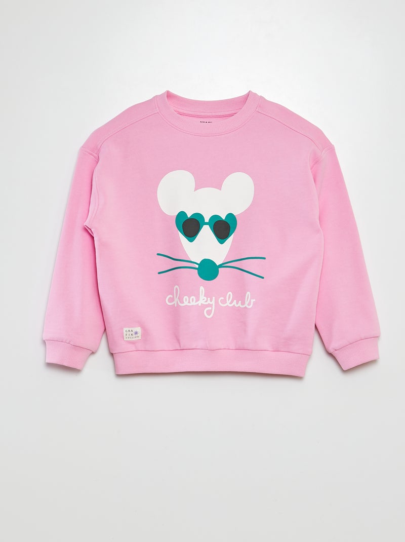 Sweat en molleton léger - Grafik Edition Rose - Kiabi