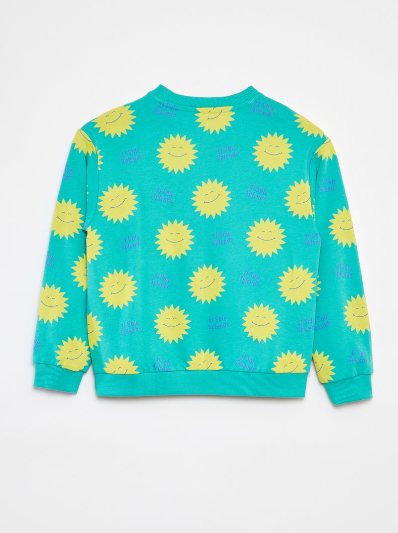 Sweat en molleton léger à motif VERT - Kiabi