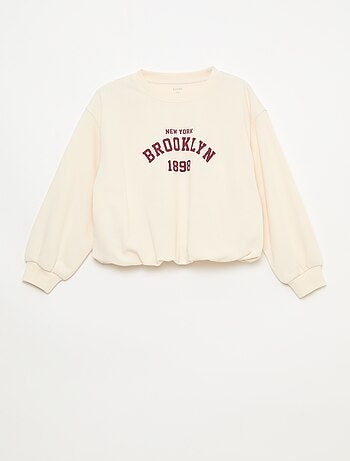 Sweat en molleton léger avec inscription devant