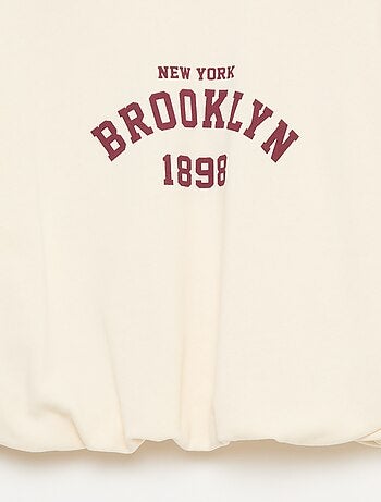 Sweat en molleton léger avec inscription devant