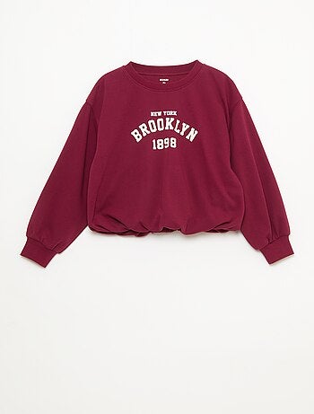 Sweat en molleton léger avec inscription devant